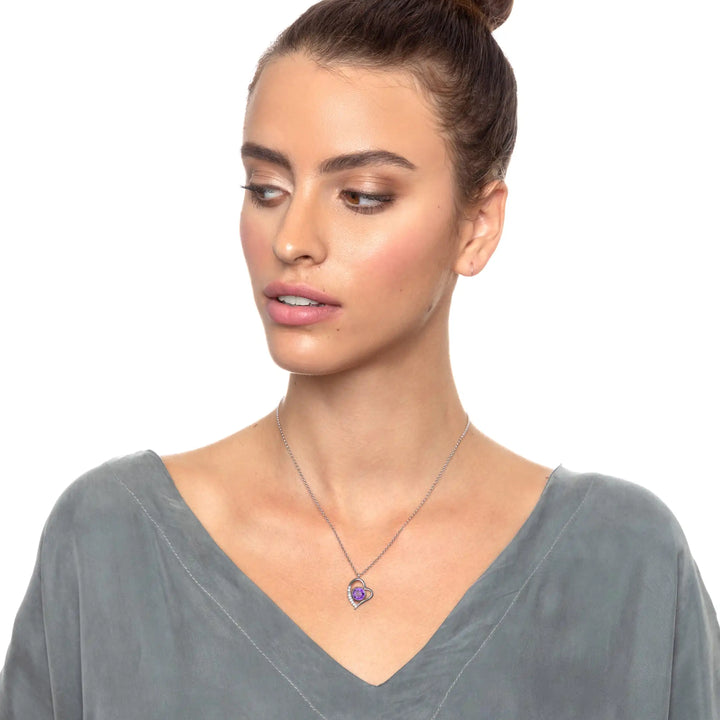 925 Sterling Silver Gemini Necklace Zodiac Heart Pendant 24k Gold Inscribed on Crystal