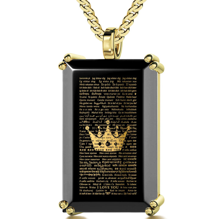 Crown the King of Your Heart Necklace Over 100 Languages I Love You Pendant